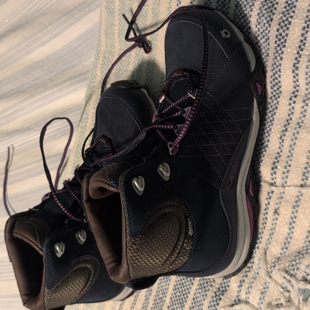 Women's Outdoor Hiking Boots - Navy and Brown
